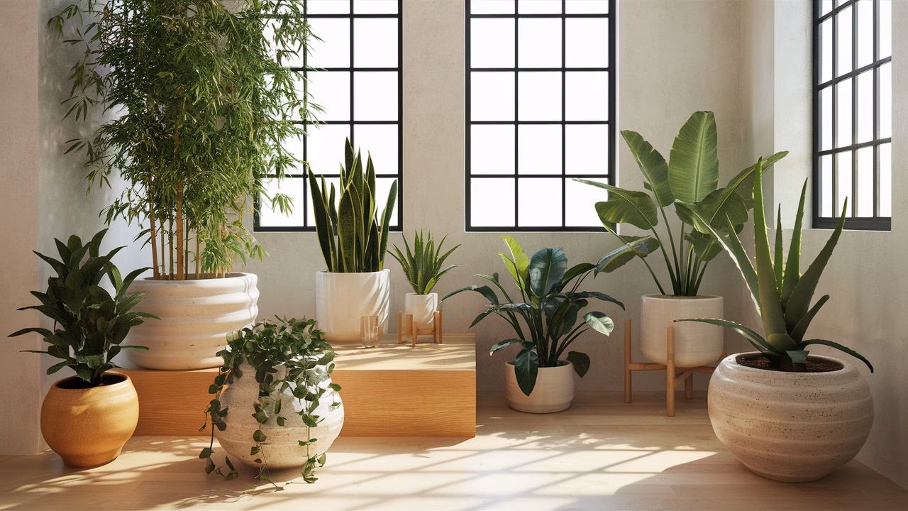 Healing plants in traditional decor Indoor healing plants with Feng Shui