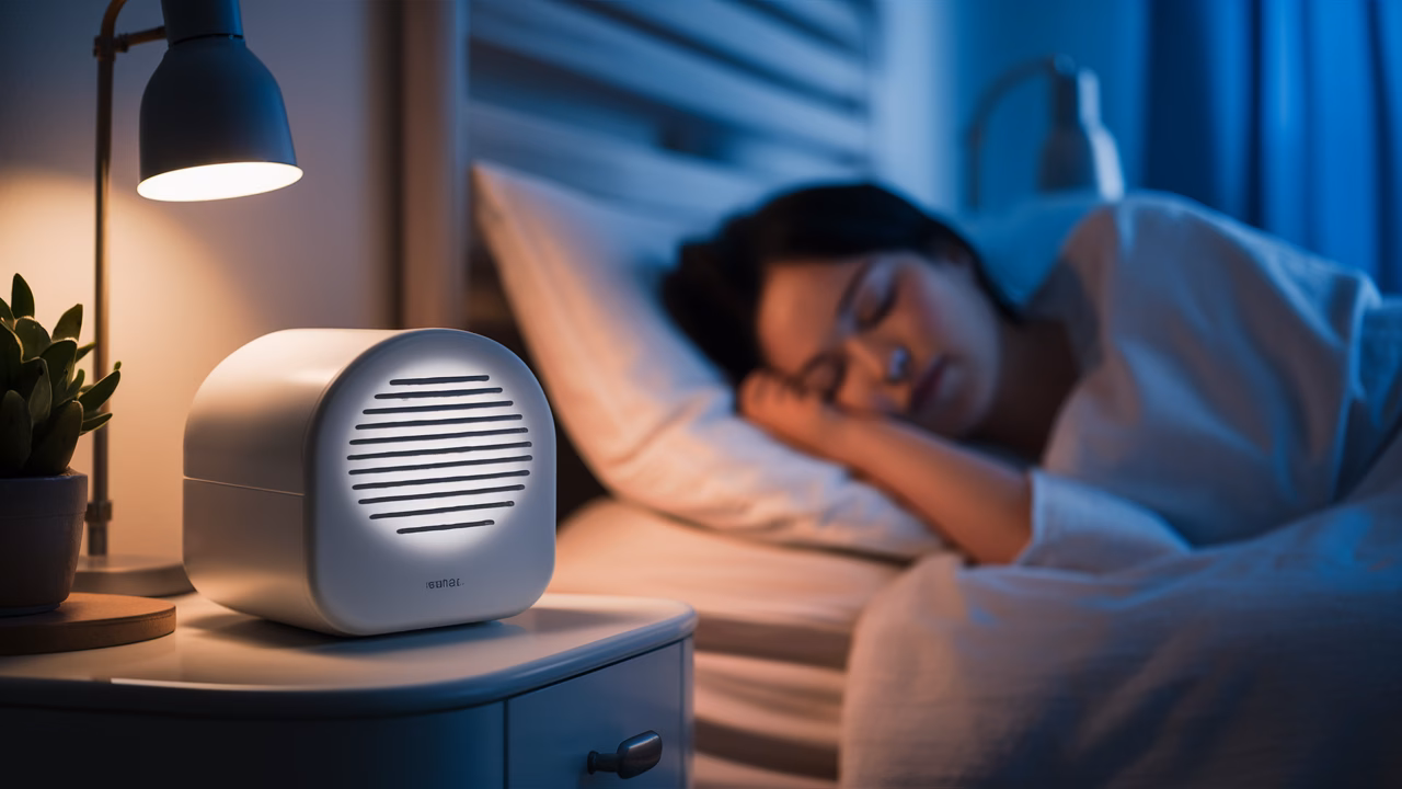 Bedroom Lifestyle for Quiet Sleep Peaceful bedroom, white noise machine, sleeping peacefully